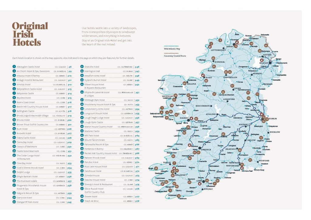 Map of Original Irish Hotel Locations